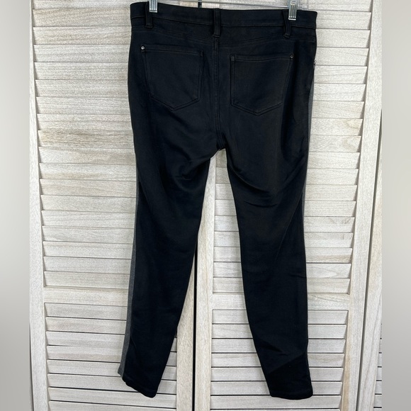 DKNY Jean Style Stretch Leggings Black w Gray Stripe-4 - Picture 3 of 3